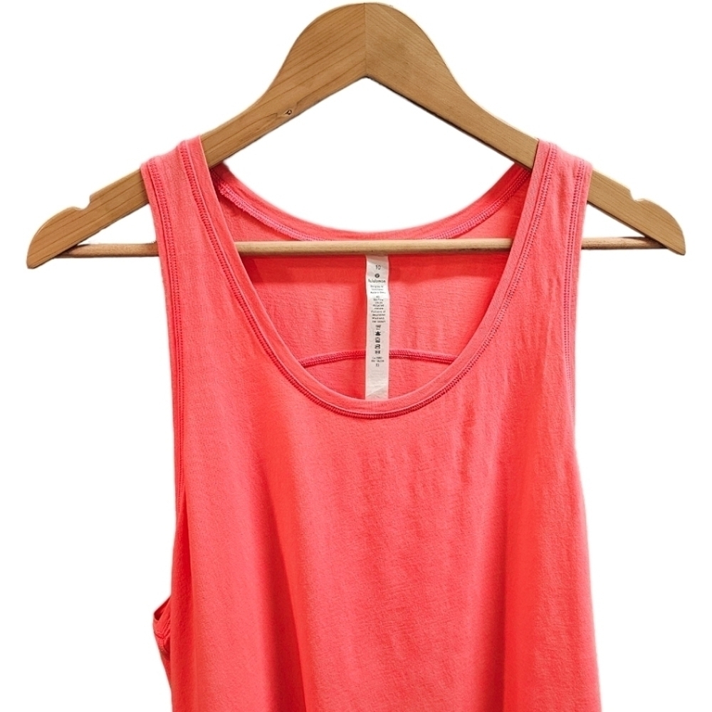 Lululemon Athletica To The Point Side Tie Tank Top In Glossy Pink 10 Pima Cotton - Picture 7 of 10